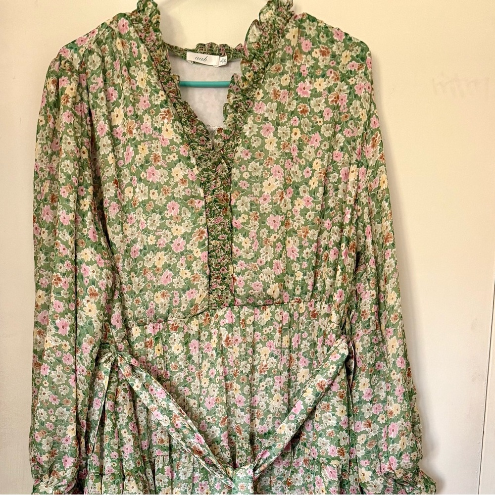 Floral Green Maxi Dress